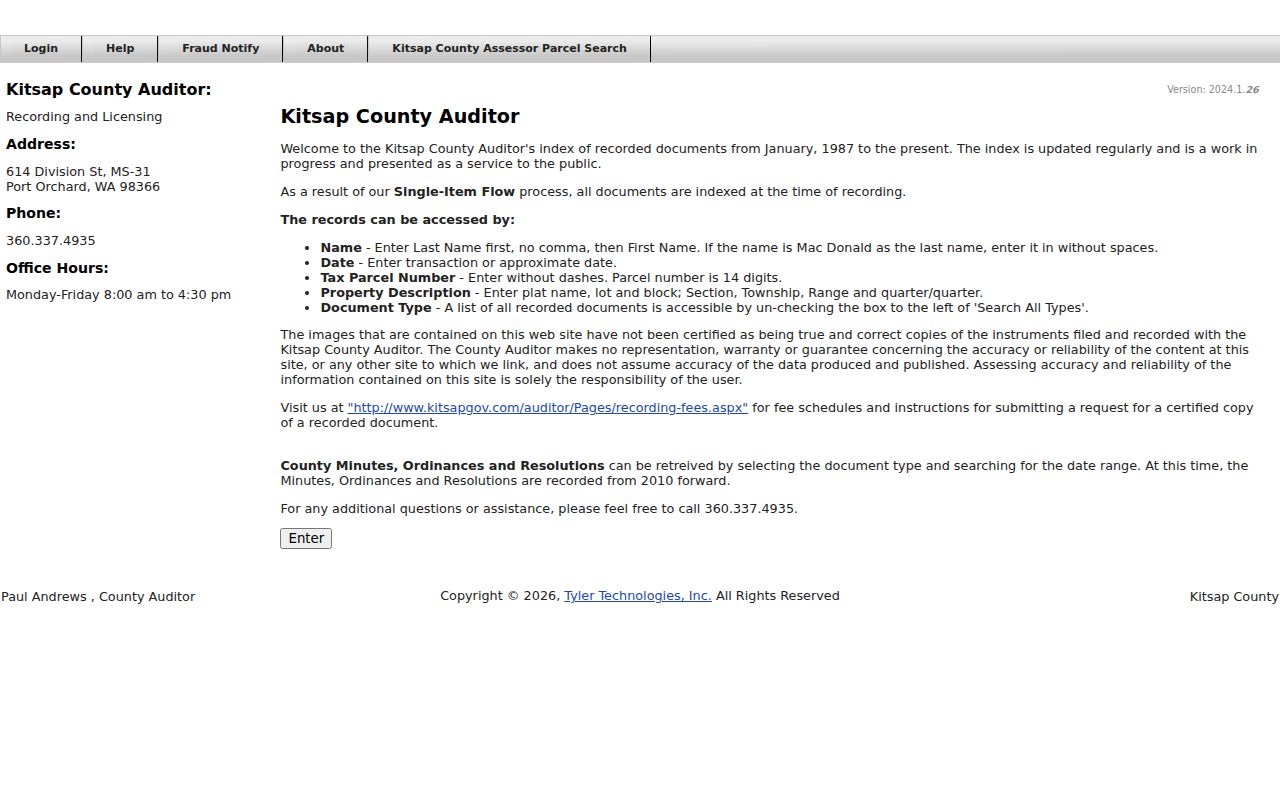 Silverdale residents directory recording index