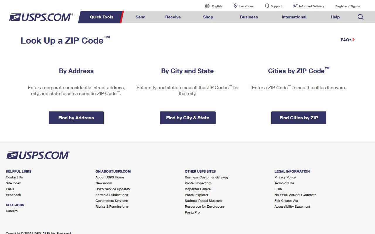 USPS ZIP Code Lookup used to verify Silverdale postal addresses